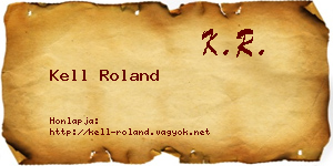 Kell Roland névjegykártya